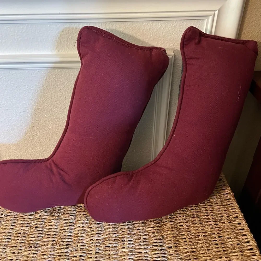 Vintage Tapestry Stocking Pillows Snowman Themed set of 2!